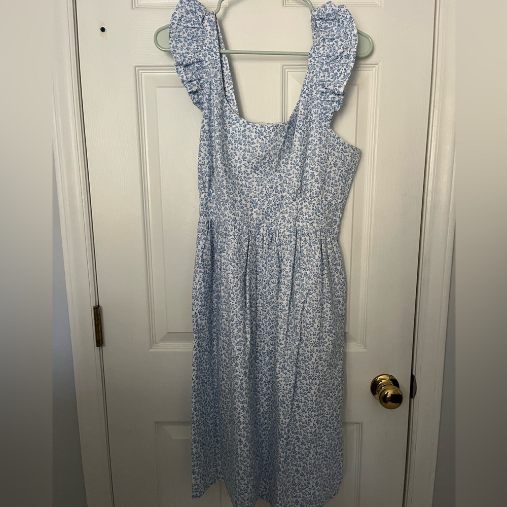 Hope & Henry Womens' Flutter Sleeve Empire Dress